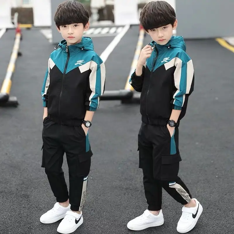 

New Boys Clothing Sets Spring Autumn Teenager Boy Clothes Kids Cotton Casual Sports Suit Children Fashion Tracksuits For 5-14Y