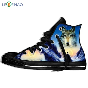 

Outdoor Walking Shoes Europe America High Quality Hip Hop For Men/3D Wolf Printed Sport Shoes Comfortable Students Sneakers