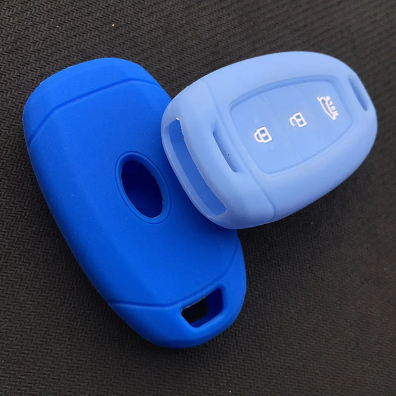 Premium Silicone Car Key Cover for Hyundai - 3-Button Protection Shell