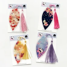 1х милый лист в форме кошки и сакуры Закладка с кисточкой пометка страницы школьные офисные канцелярские принадлежности для студентов