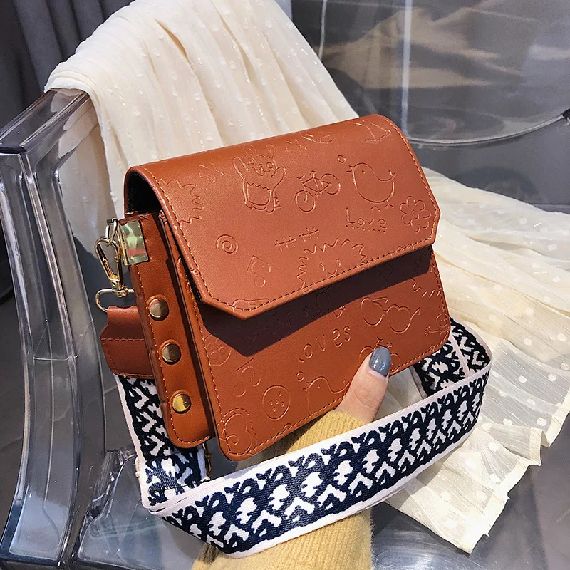 

Crossbody small bag female 2019 new fashion wild broadband shoulder small square bag tide crossbody bags for women