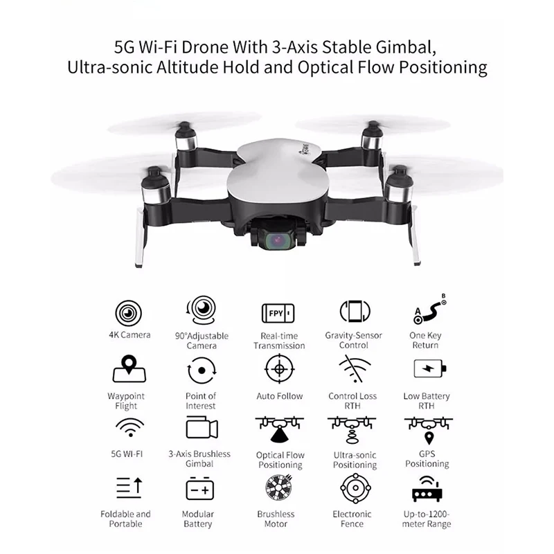 Супер бренд, ограниченное по времени предложение, Eachine EX4 5G WI-FI 1,2 км с видом от первого лица gps 4K HD Камера 3-осевому гидростабилизатору 25 минут времени полета дрона с дистанционным управлением и X12