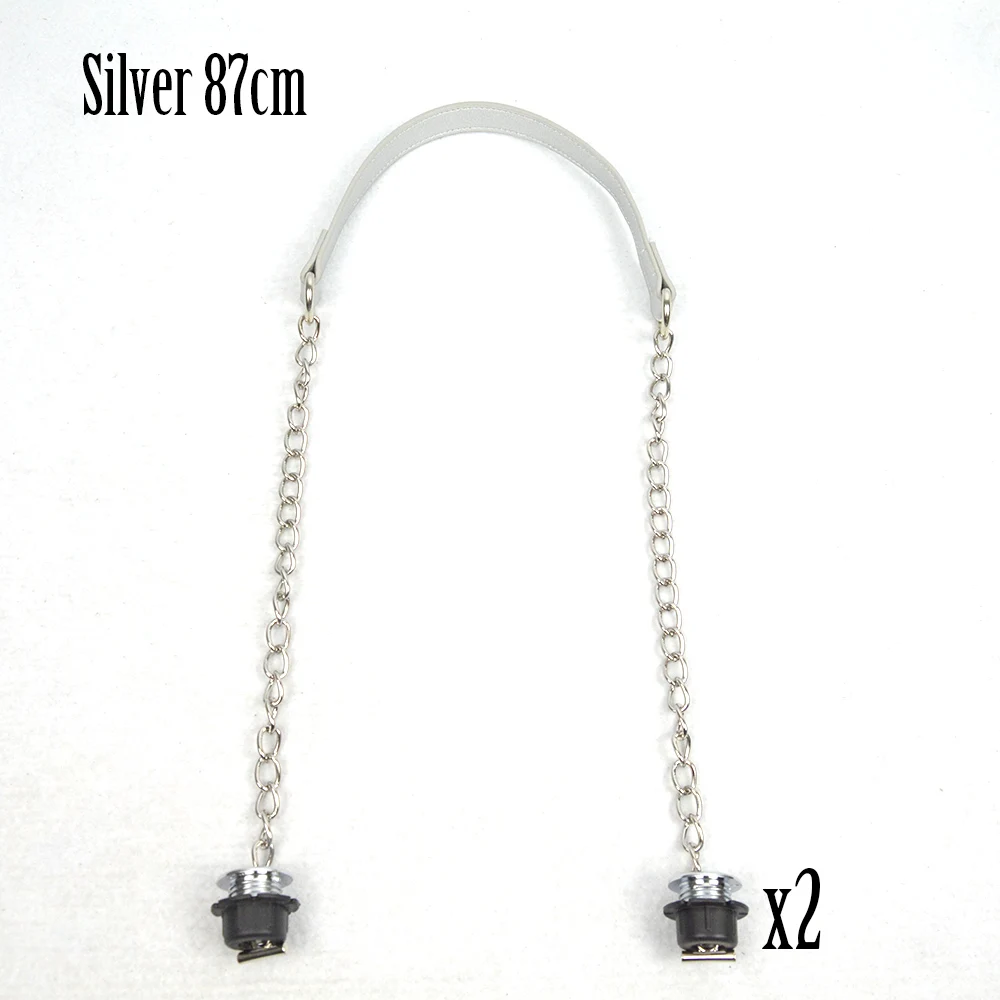 silver Новинка, 1 пара, длинная Серебряная сумка с одной цепочкой Obag OT с металлической пряжкой, красочные ручки для Obag O, женская сумка через плечо - Цвет: silver