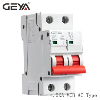 

GEYA Double Pole Din Rail MCB 4.5KA Miniature Circuit Breakers 63A AC Type with CE CB SEMKO Certificate