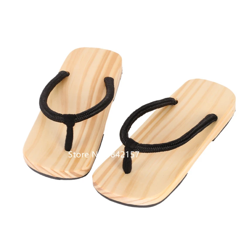 

2020 News Japanese Style Geta Shoes Men Samurai Costume Geta Clog Beach Wear Cosplay Oriental Chinese Wooden Slippers Flip Flops