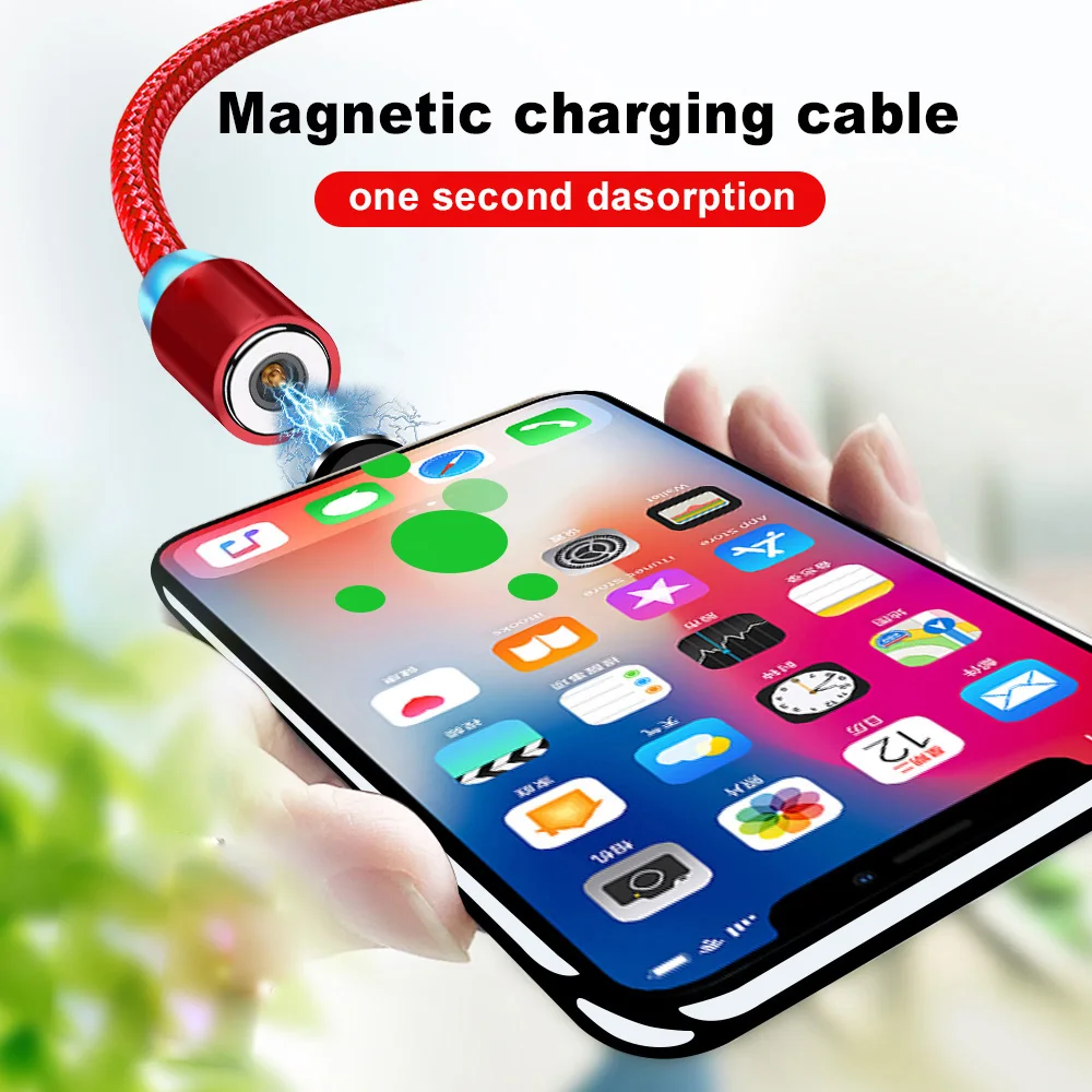 Магнитный кабель Micro USB 1 м для Samsung Android мобильный телефон Type c зарядка Huawei P20 P30 Mate 20