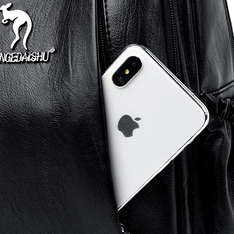 Женские кожаные рюкзаки Mochila Feminina, рюкзаки для девочек, роскошные дизайнерские рюкзаки, Женские винтажные рюкзаки, одноцветные женские рюкзаки