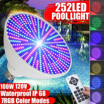 

Underwater Light with Remote Control 252 LED RGB E27 Submersible Swimming Pool Light Fountain Pond Garden Outdoor Decoration