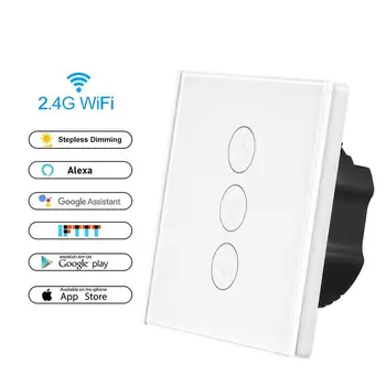 

WiFi LED Dimmer Switch Dimming Panel Switch Connected To Alexa Google Home Voice Control Dimmer for LED Lamps