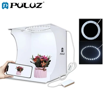 

Mini Ring Lightbox Folding Portable Photo Studio Box Photography Softbox light box Studio Shooting Tent Box Kit with 6 Backdrops