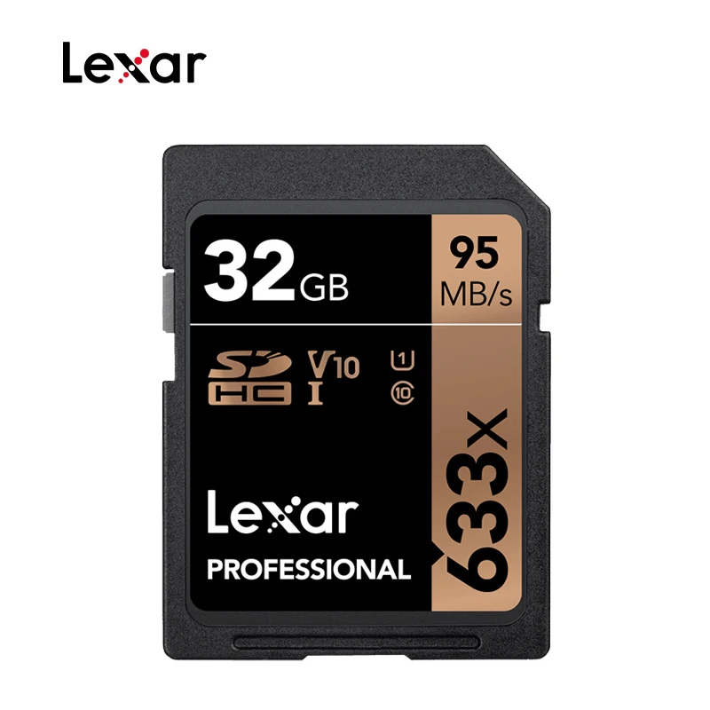 32 Гб Оригинальная SD карта Lexar 633x SDHC/SDXC UHS-I 95 Мб 16 ГБ 32 ГБ 64 ГБ 128 ГБ 256 ГБ 512 Гб класс 10 карты памяти для камеры Canon Nikon - Емкость: 32 Гб
