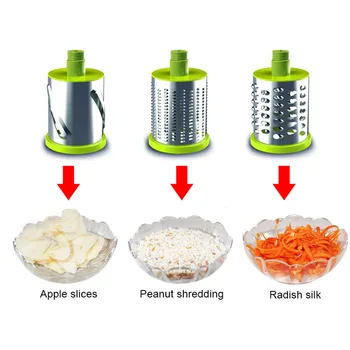 

Vegetables Fruits Cutter Slicer Stainless Steel Plastic Cheese Potato Shredder Rotary Drum Grater AC889