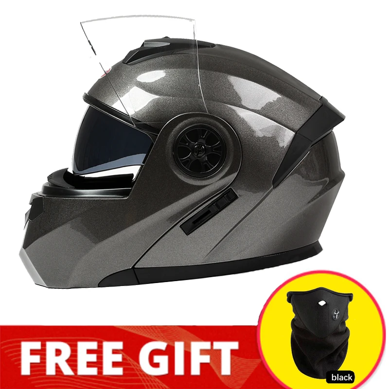 BLD Modular Double Lens Flip Up Helmet Cool Abs Full Face Motocross Motorcycle Racing Riding Helmet capacete de motoDOT Appoved