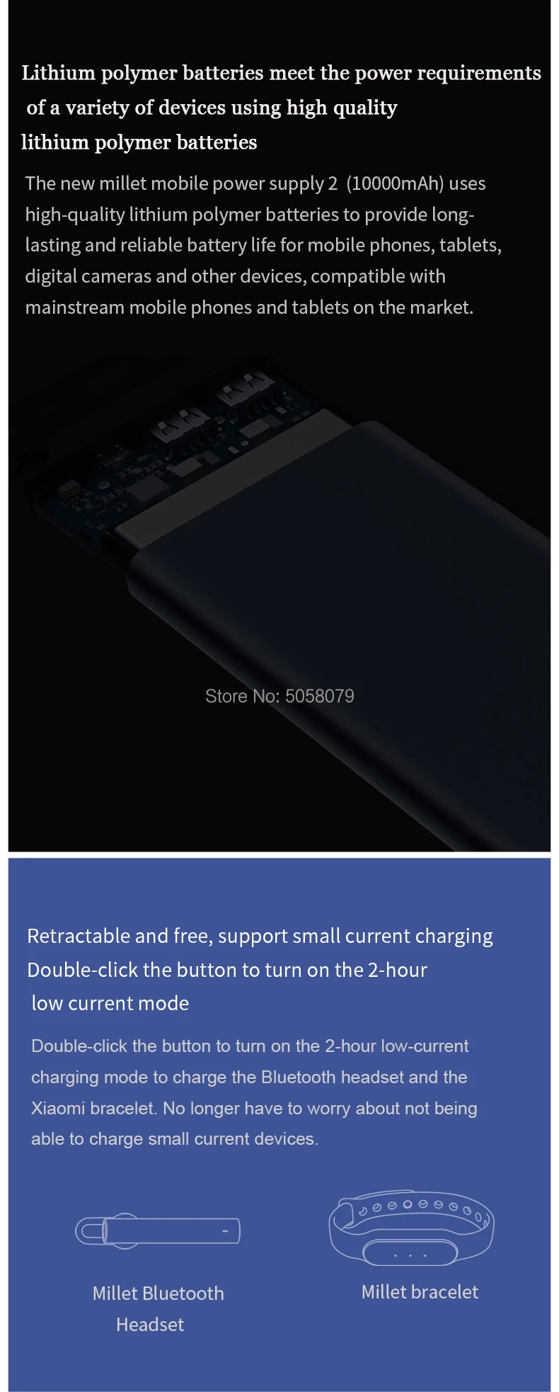 10000 мАч Xiaomi Mi power Bank 2 Внешний аккумулятор 15 Вт Quick Charge power Bank 10000 PLM09ZM с двумя выходами USB для телефона