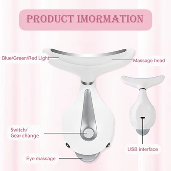 Neck Photon Therapy Heating Anti-Wrinkle Removal RF Lifting Beauty Facial Neck Massager Double Chin Remove Face Massge Skin Care 5