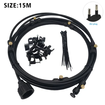 

Outdoor Easy Install Practical Patio Hose Durable With 12V Pump Humidify Garden Irrigation Misting Cooling System Brass Nozzles