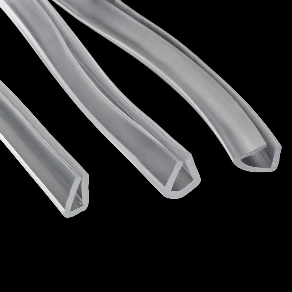 2 meters U-channel Rubber Edging Sealing Strip Shower Door Glass Sealing Tape Edge Guard Weatherstrip Bumper Protector