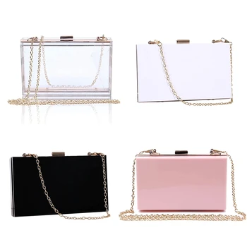 

Colorful Square Transparent Acrylic Bag For Women New Style Summer Dinner Bag For Women Cross Bag