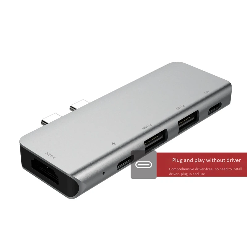 USB-C концентратор 4 к 60 Гц Тип C концентратор USB адаптер Поддержка 87 Вт Зарядка для MacBook Pro/tv
