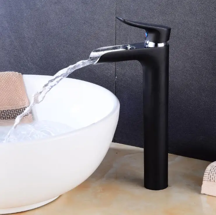 Basin Faucets Modern White Bathroom Faucet Waterfall faucets Single Hole Cold and Hot Water Tap Basin Faucet Mixer Taps W3030