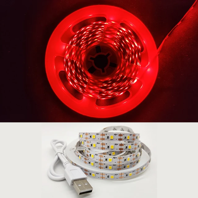 LED Light Strip luces USB Infrared Remote Control 5V RGB 2835 Flexible Lamp Tape Ribbon Diode For Festival Party TV Desk Bedroom Red