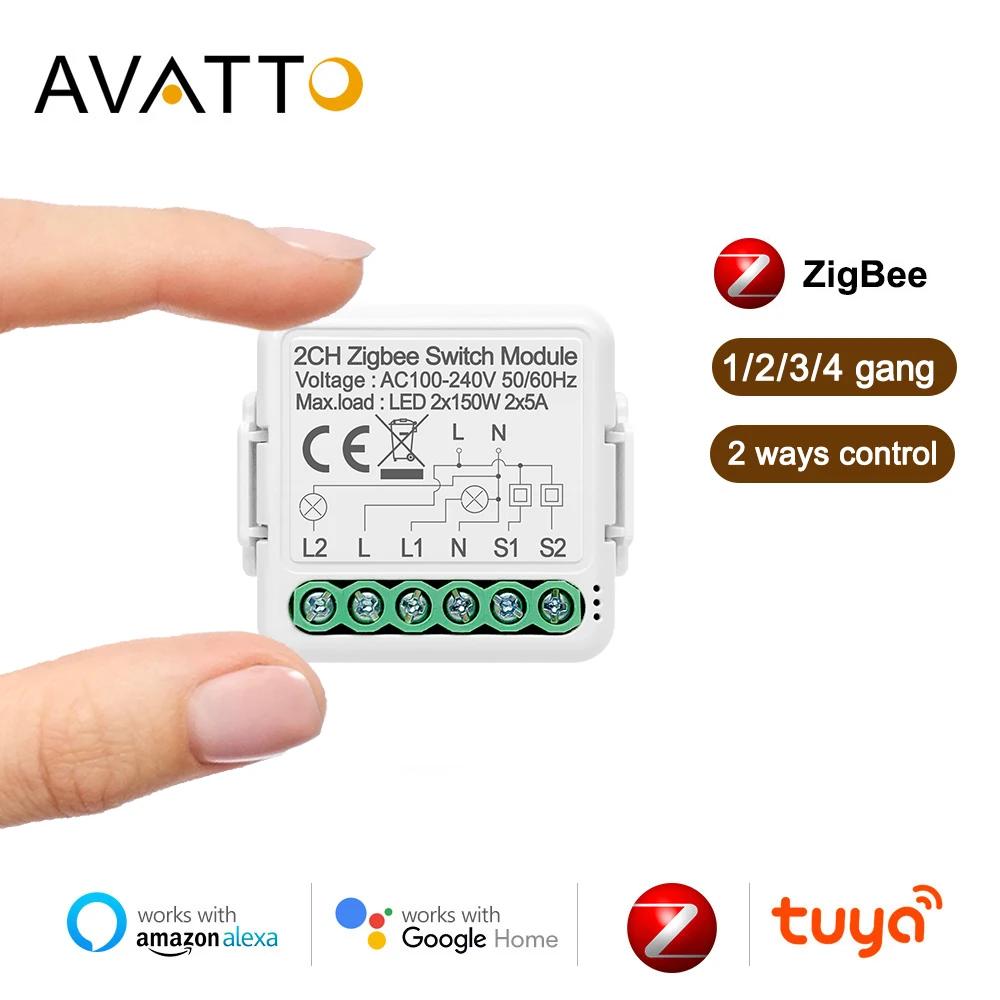 Интеллектуальный модуль светильник еля света AVATTO Tuya Zigbee автоматизация на 1/3/4
