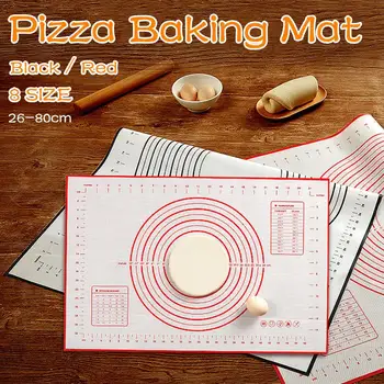 

26-80CM Non-Stick Silicone Baking Mat Pad Baking Sheet Glass Fiber Rolling Dough Mat Cookie Macaron Baking Mat Pastry Tools