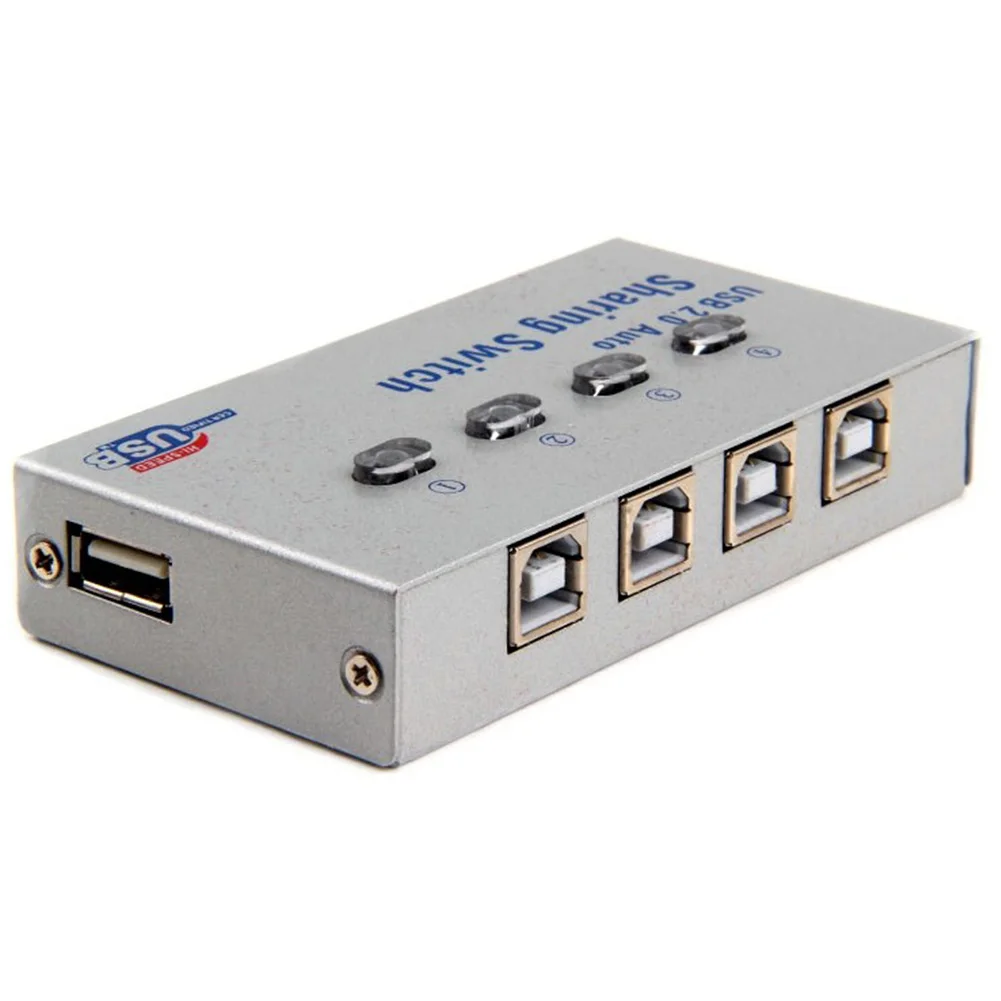 USB 2,0, офисный принтер, сканер, автоматический переключатель, концентратор, компактный, металлический, электронный, 2 порта, устройство, компьютерный адаптер, коробка, разветвитель