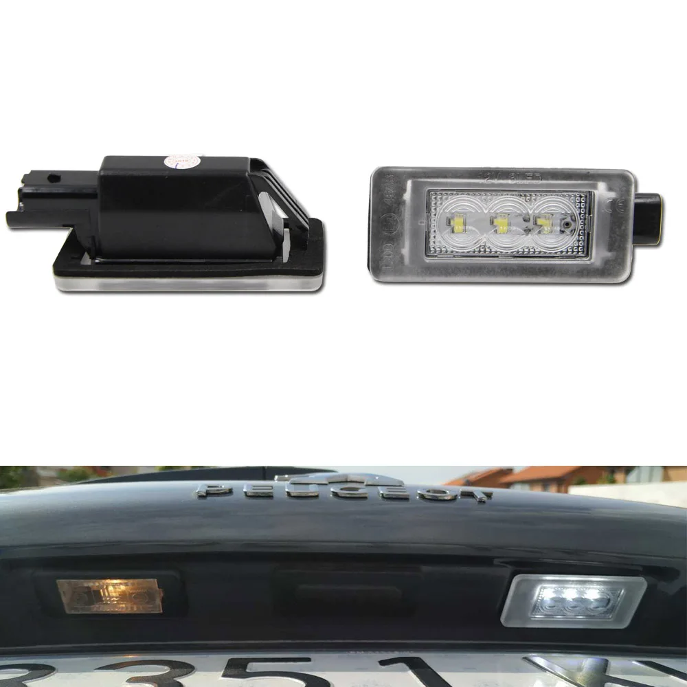 Canbus No Error LED License Number Plate Light For Peugeot 208 308 II 2008 3008 5008 CANBUS SUV