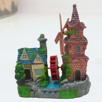 

Fish Tank Decoration Aquarium Landscape Crafts Windmill Ornament Desktop Decoration