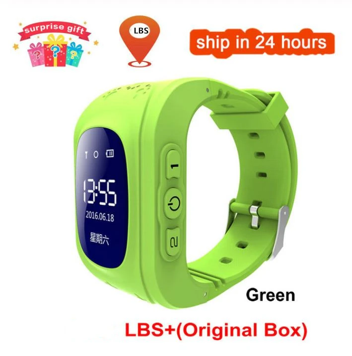 Анти-потеря Q50 OLED Детский gps трекер SOS умный мониторинг позиционирования телефон дети gps детские часы совместимы с IOS и Android Pk S4 - Цвет: LBS-Green