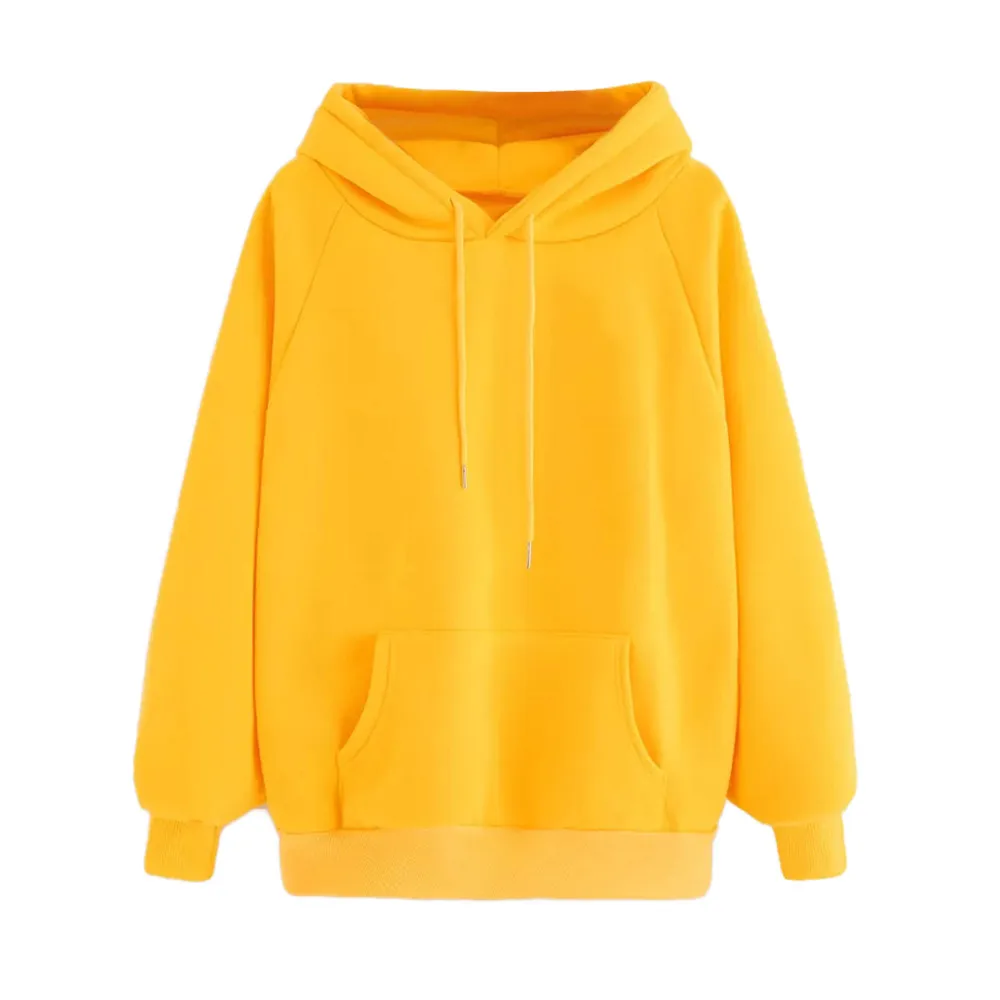Yellow Hoodies Womens Sweatshirts Long Sleeve Hoodie Sweatshirt Hooded  Pullover Tops Blouse With Pocket Fashion Clothes - Hoodies & Sweatshirts -  AliExpress
