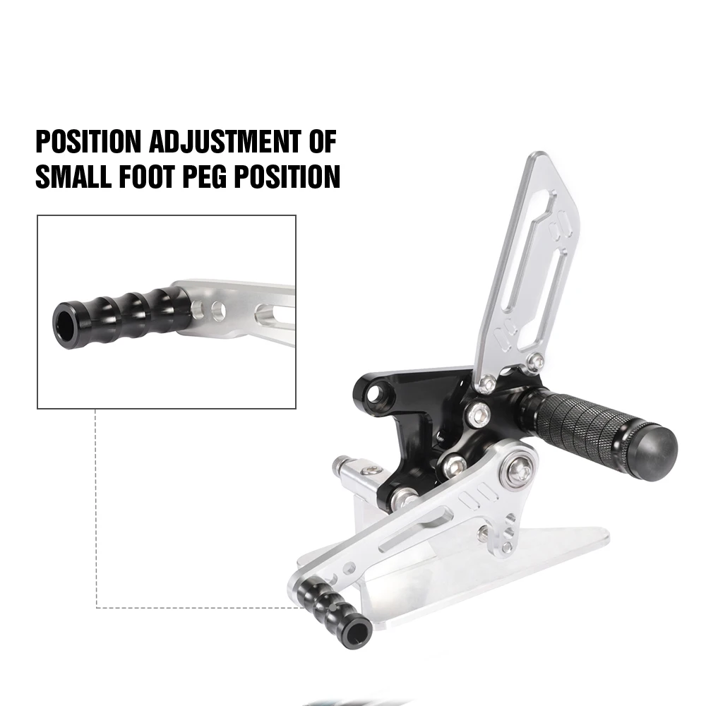 CNC мотоцикл подножка подножки Peg педаль Rearset Серебряный протектор для Suzuki SV650 SV650S GSXR600 GSXR750 GSX1000 K1 D40