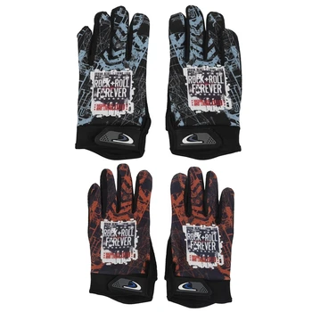 

2 Pair Cycling Gloves Full Finger Shockproof Bike Touchsn Unisex Hiking Ridding Gloves Blue & Orange