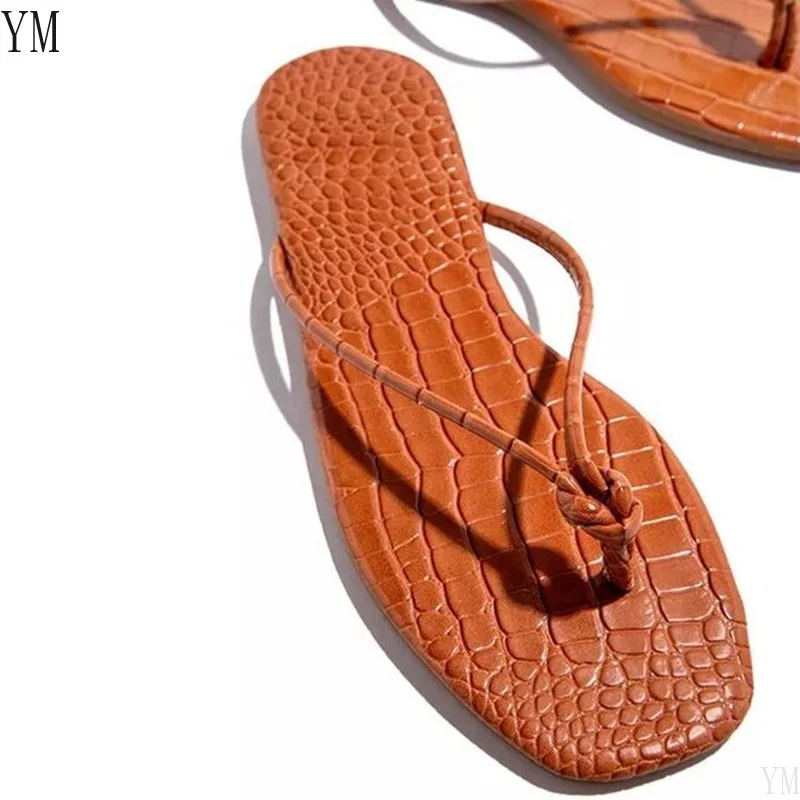 Flower Brown Black Solid Color Women Summer Slides Flip Flops Outdoor Sexy Casual Sandals Female Flat Heel Slippers Plus Size 43 | Обувь