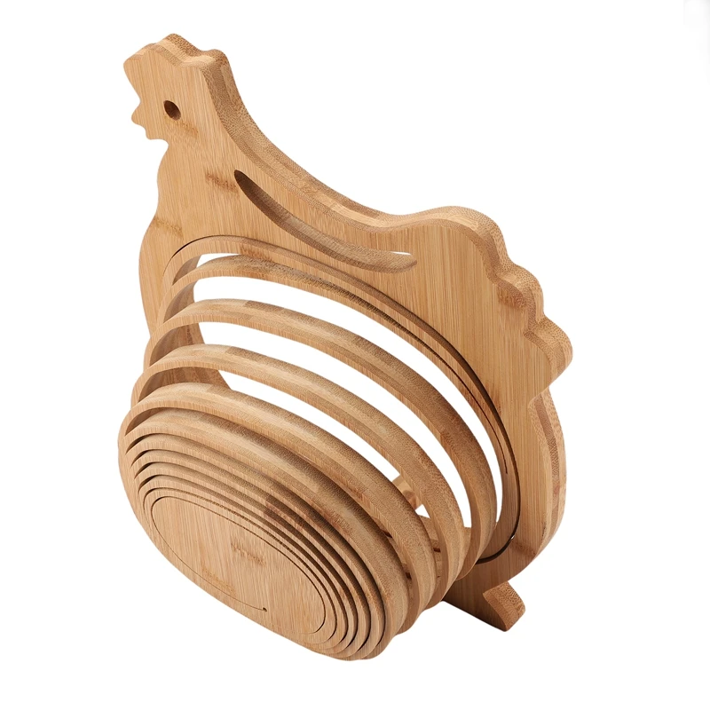 Многофункциональный термостойкий нескользящий Бамбуковый Коврик Для горшка коврик для горячей сковороды бамбуковые складные корзины для фруктов, яиц, хлеба складной Frui