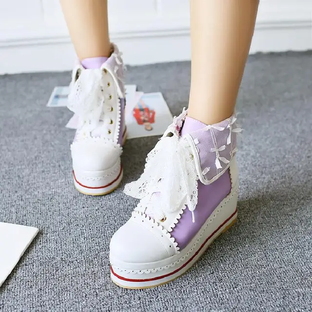 Sweet Lolita Anime College Bowknot Shoes 6