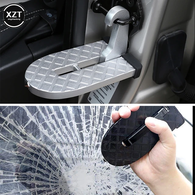 Marchepied de porte de voiture pliable universel, crochet de loquet  multifonctionnel, pédale auxiliaire, porte-bagages de toit de voiture,  marche en alliage d'aluminium, marteau de sécurité - AliExpress