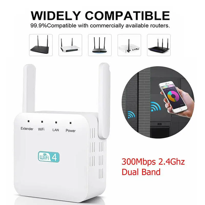 2.4Ghz Dual Band Wifi Extender Zen Booster 300M Internet Range Zenbooster Router Signal Booster Mvi-Ing Wlan Repiter Amplificatore