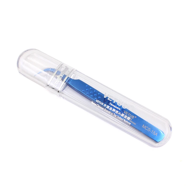 VETUS MCS-15A Curved Straight Tweezers Rainbow Eyelash Extension Nails Decor Picker Dead Skin Remover Manicure Makeup Nail Tools