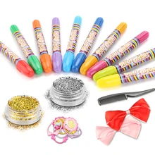 Временная Краска для волос, Меловые карандаши для волос, карандаш для волос, цветная краска для лица, набор, безопасные для макияжа, вечерние, рождественский подарок для детей, 10 шт.+ подарок