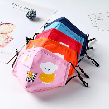

Cotton PM2.5 Children Kids Masks Respiratory Valve Cartoon Face Mask for Girls Boys Warm Dust Mask Fits 2-10 Years Old Kids
