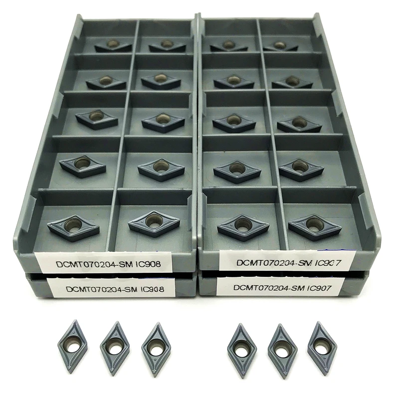 DCMT070204 IC907 IC908 Карбид вставлять внутренние токарные инструменты с ЧПУ DCMT 070204
