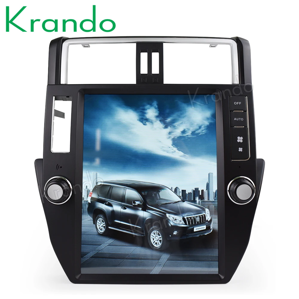 Krando Android 7,1 12," Тесла большой экран Автомобильный Радио плеер для Toyota Prado 2010-2013 gps навигация Мультимедиа с bluetooth