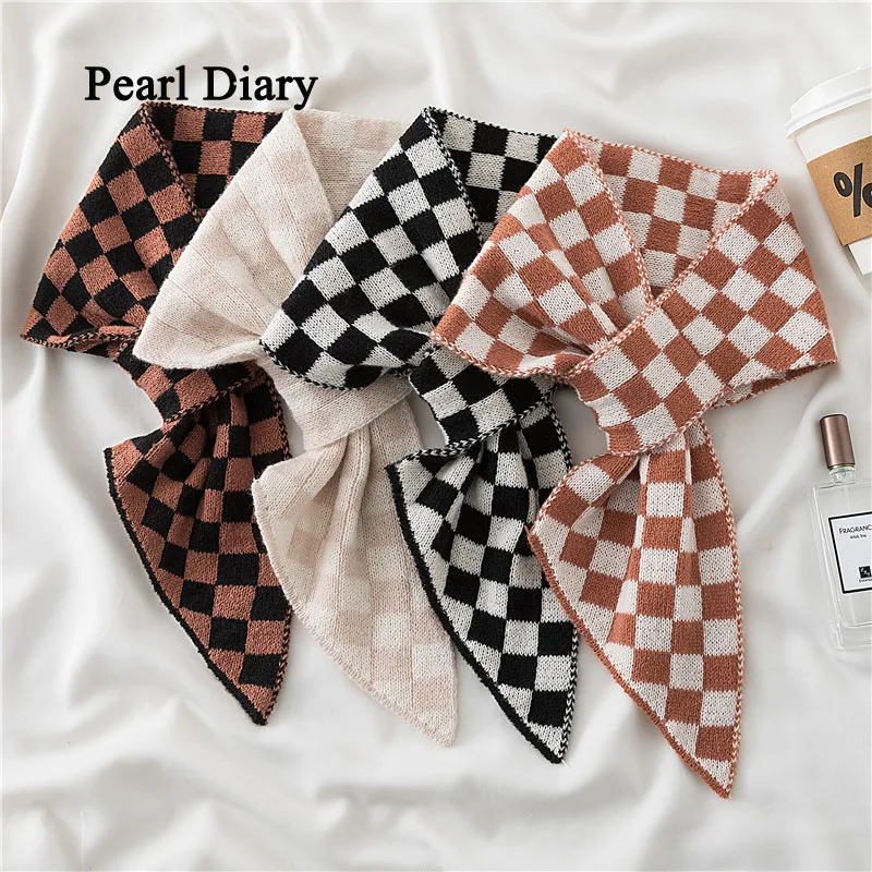 Pearl Diary Protect The Cervical Spine Scarf Japan Style All-Match Knitted Cold-Proof Triangle Women's Scarf Winter Keep Warm