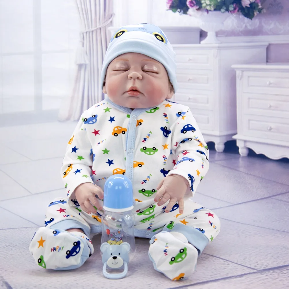 23 дюймов Reborn Baby Doll полное тело силиконовый винил спящий мальчик bebe Reborn Menino Этническая кукла игрушки для детей Playmates