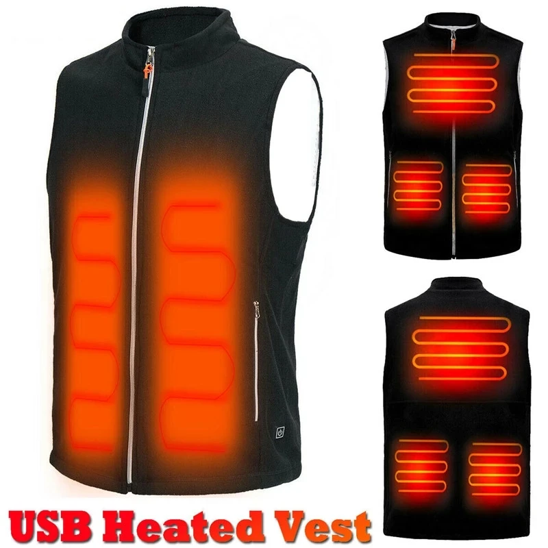 Men Jacket heated Winter womens Warm vest Electric Thermal Waistcoat Fish Hiking Outdoor camping Infrared USB Heated vest Jacket