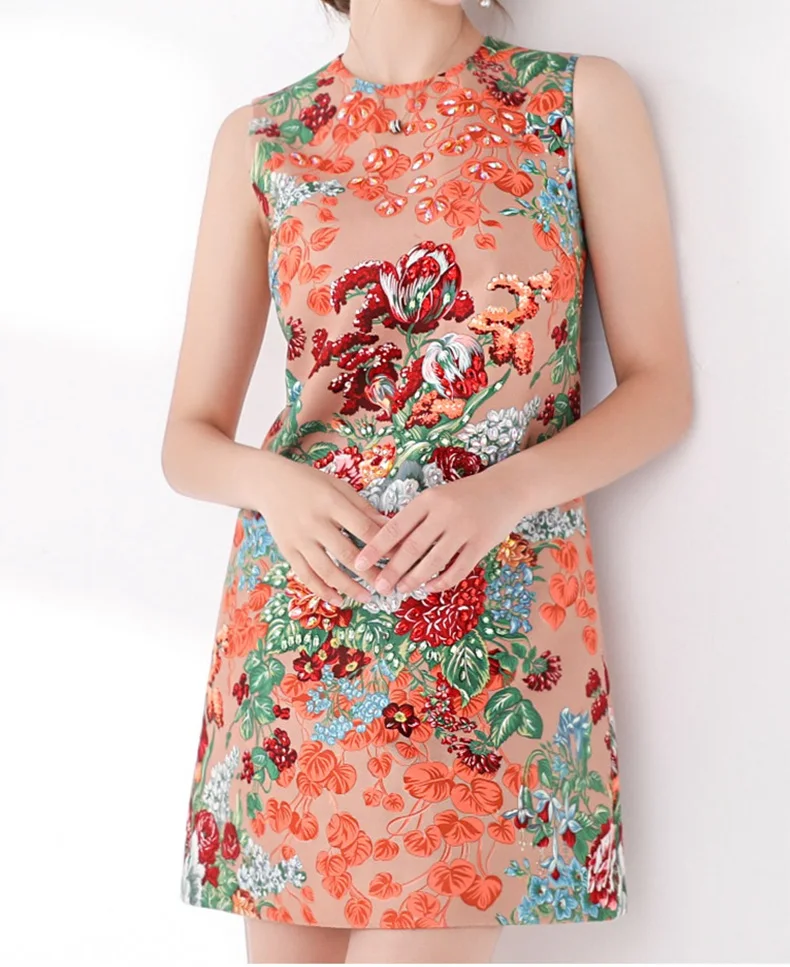 Qian Han Zi/Модный комплект из двух предметов, женское жаккардовое платье без рукавов на бретелях+ роскошный зимний теплый шерстяной костюм с отделкой кристаллами и бисером