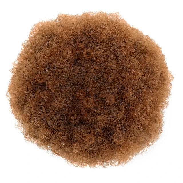 2PCS Short Afro Hair Bun Puff Synthetic Kinky Curly Chignon Hairpiece For Women Drawstring Ponytail Updo Hair Extensions Q9 1BT30