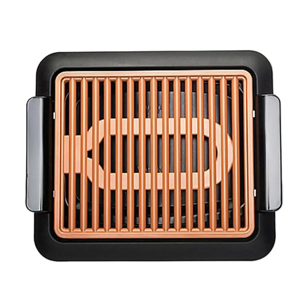 Eu 220-240V Non-Stick Durable Electrothermal barbecue plate Fast BBQ Smokeless Grill With Temperature Dial Heated Grilling Grate - Цвет: Eu 220-240V